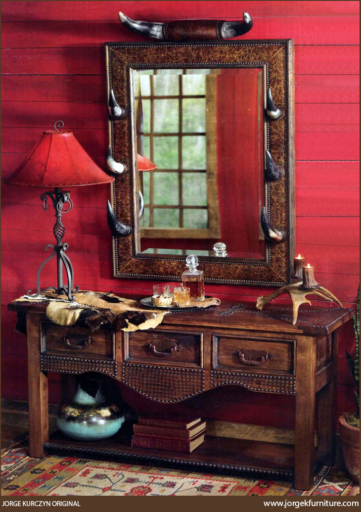 <p>Western handcarving console with western mirror<br></p>