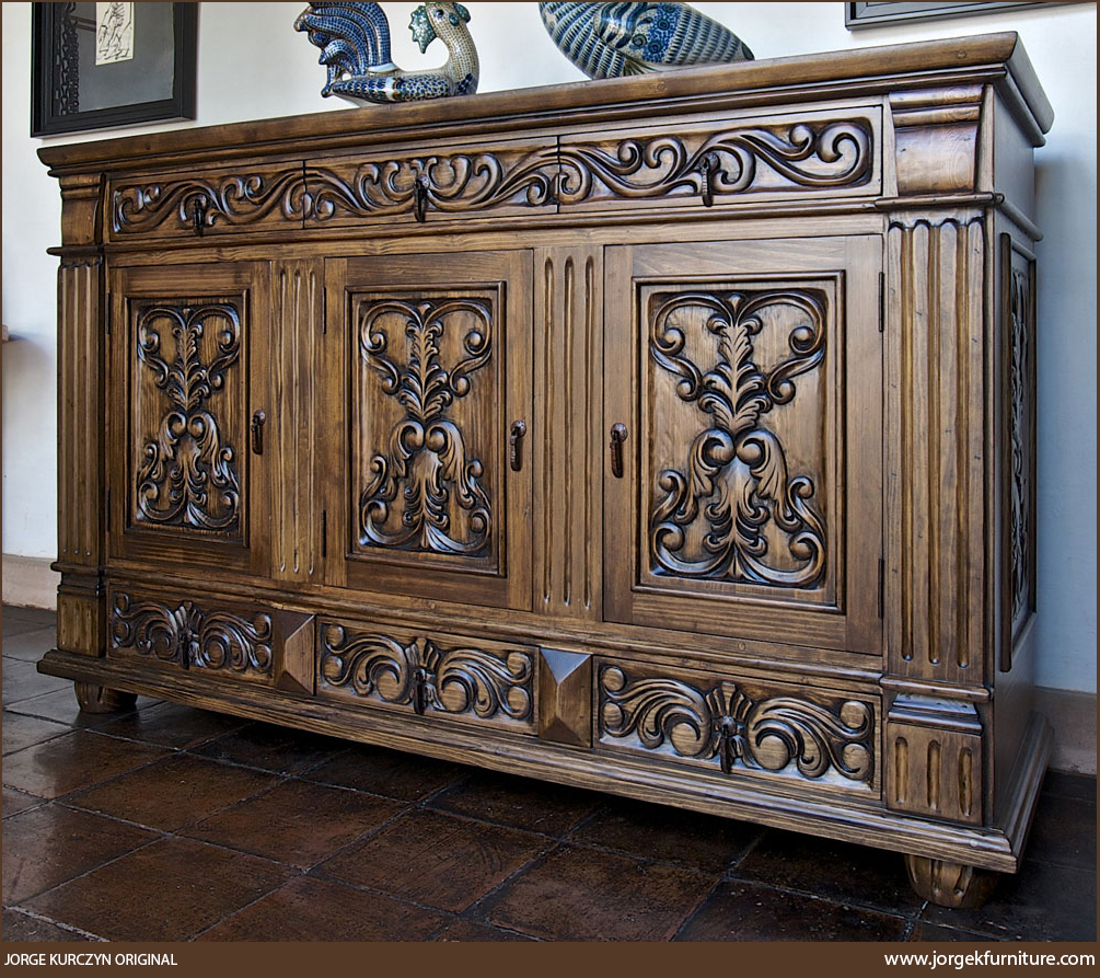 <p>Hand Carved Spanish Colonial Console<br></p>
