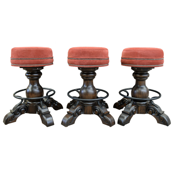 Three El Matador Bajo 9 bar stools side by side showing handcrafted consistency and bold design